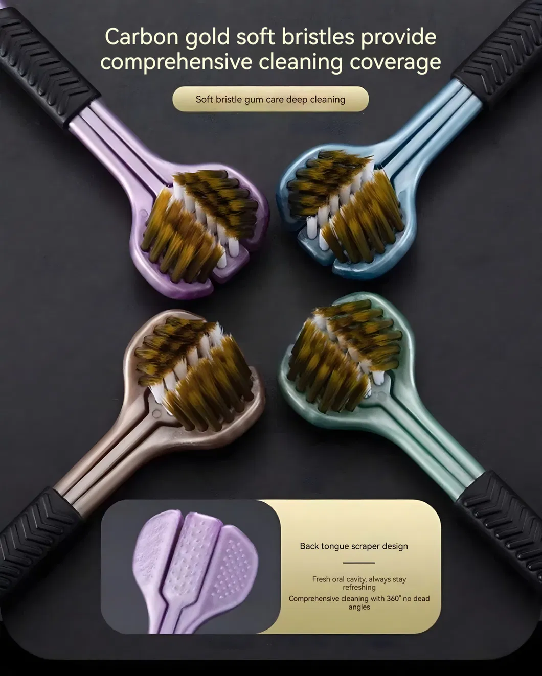Многоугольная зубная щетка 360&deg; Clean 3D Multi Angle — глубокое удаление налета с задних зубов и брекетов Протестировано стоматологом (2 упаковки) 