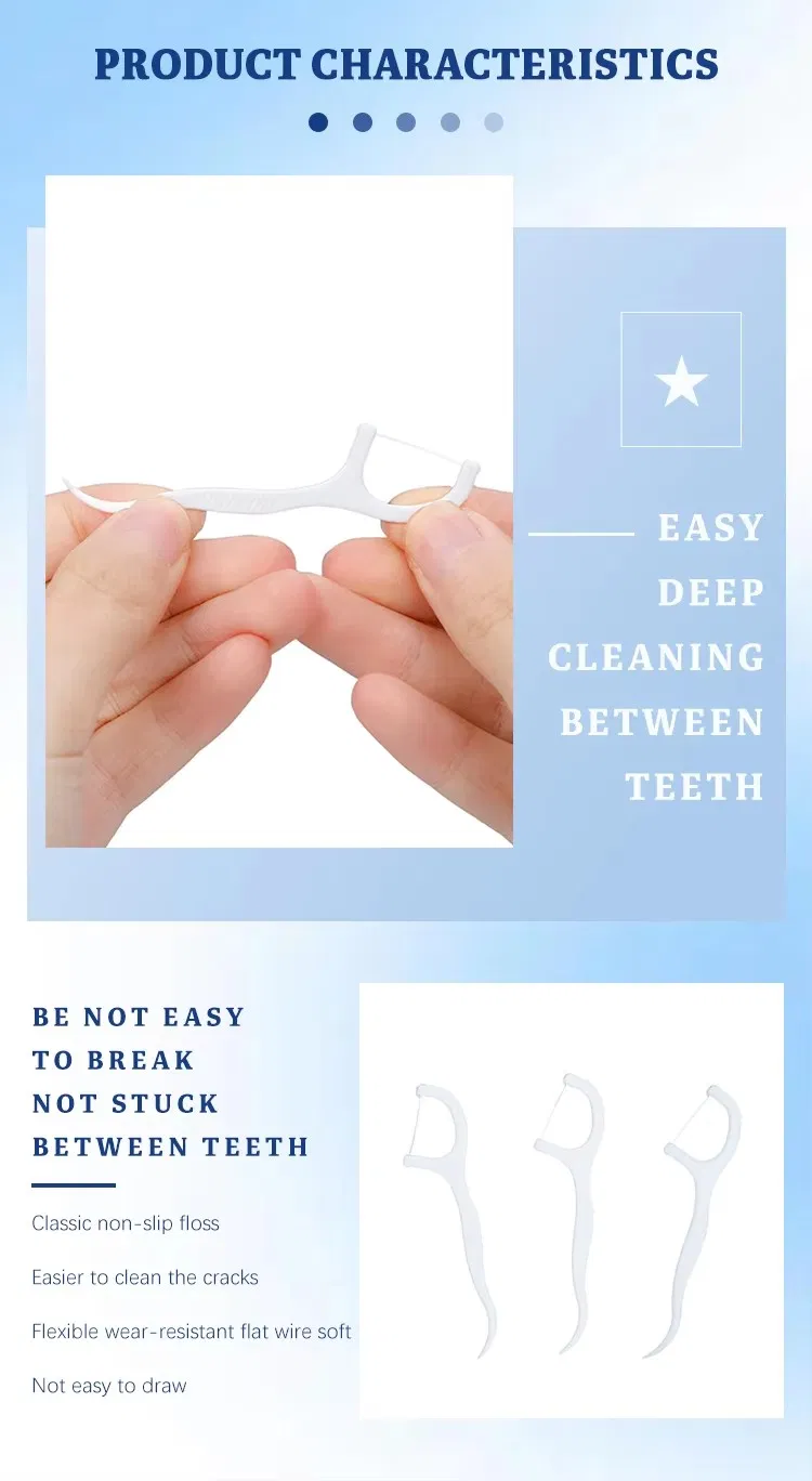 Высококачественная OEM упаковка Зубная нить для взрослых Зубная нить для зубочистки 